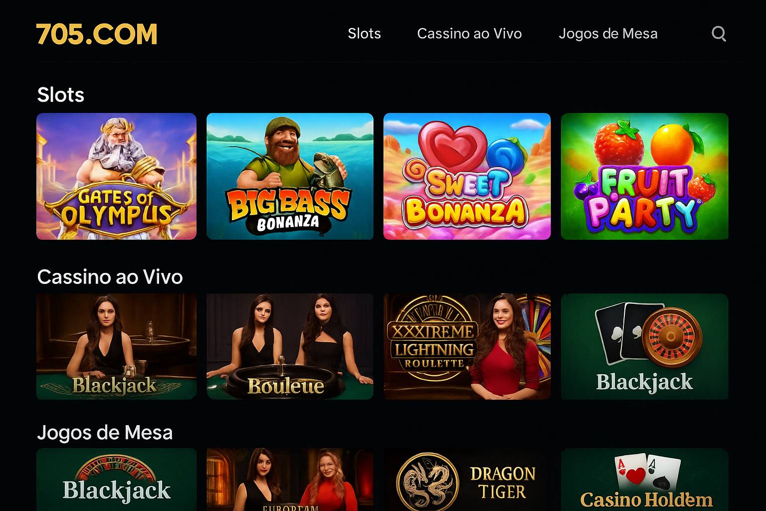 Jogos de cassino online 705